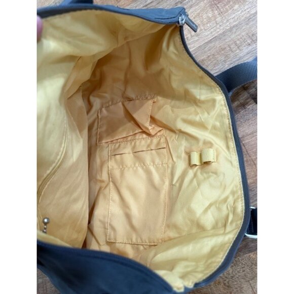 Baggallini Carryall Tote Grey Yellow Lining Nylon Case Bag Travel Double Handle - Picture 10 of 11